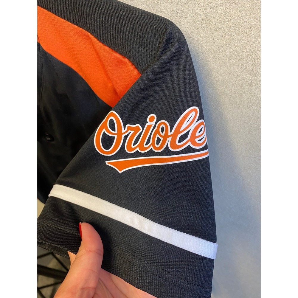 Adidas Baltimore Orioles Youth Baseball Jersey Black Orange Os Logo Size M 10-12 - Picture 6 of 11